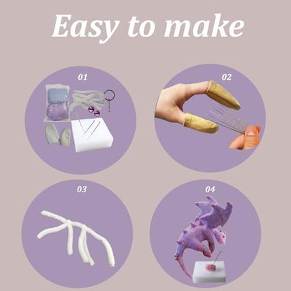 VEHICAR Dragon Needle Felting Starter Kit with Steps Guidebook - Image 3
