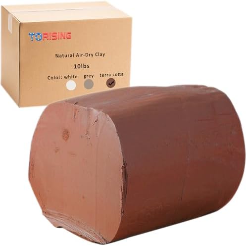 Air Dry Clay 10 LBs, Pottery Modeling Clay for All Purpose Hand Modeling and Throwing, Non-Toxic (Terra Cotta) by Torising