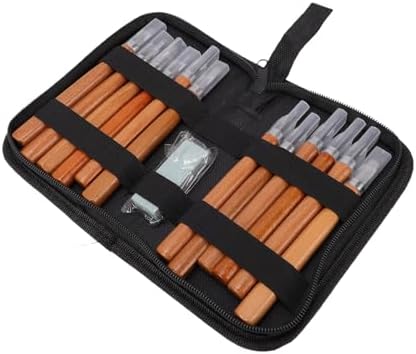 Wood Carving Tools Kit for Beginners, Wood Carving Set, 20 PCS Wood Carving Tool Set Contains Carving Tools Including Walnut Knife, Cut​ Gloves, Whittling Kit for Beginners (brown-18PCS) by VINGVO