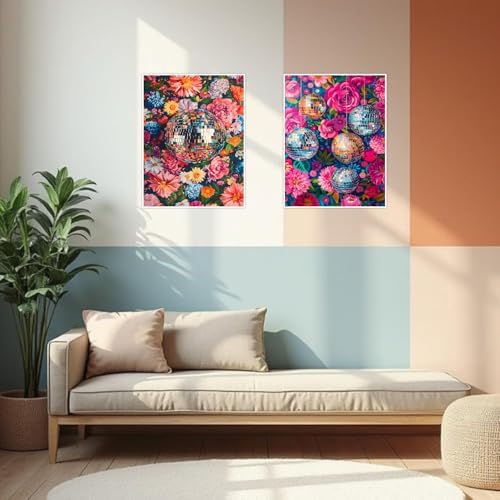 VIGEGU 2 Pack Disco Ball Paint by Numbers Kit for Adults, Adult Paint by Number Kits, Paint by Numbers for Adults Beginners, DIY Advanced Acrylic Painting on Canvas for Home Wall Art Decor 12x16 in - Image 3