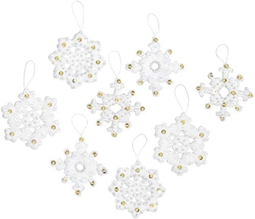 Bucilla Felt Applique Ornament Kit, 16 Piece, Elegant Christmas Snowflakes - Image 2