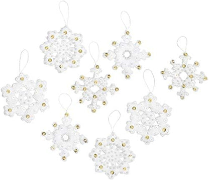 Bucilla Felt Applique Ornament Kit, 16 Piece, Elegant Christmas Snowflakes - Image 2
