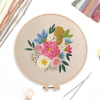 CREAWONDER Canvas Tote Bag Embroidery Kit with Pattern for Beginners, Arts and DIY Embroidery Crafts Kits for Adults, Include Instructions, Embroidery Hoops, Color Threads and Tool - Image 3
