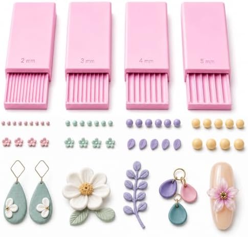 3D Print Clay Gel Ball Maker Tool,Mini Polymer Clay Bead Maker,for 3D Gel Flowers, Sphere Shaper Roller Tool for Perfect Round Beads, Earrings & Jewelry Making (2-5MM Pink) by Unknown