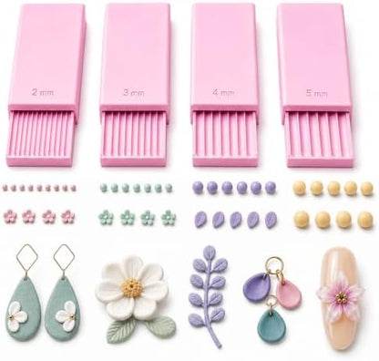 3D Print Clay Gel Ball Maker Tool,Mini Polymer Clay Bead Maker,for 3D Gel Flowers, Sphere Shaper Roller Tool for Perfect Round Beads, Earrings & Jewelry Making (2-5MM Pink) by Unknown