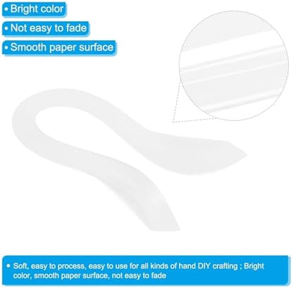 PATIKIL Quilling Strips Paper 600pcs 1.5mm 39cm Origami Paper Quilling Kits for Art DIY Hand Craft Christmas, White - Image 3