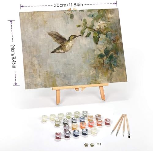 WUDWL Paint by Numbers Kit for Adults Framed Canvas, with Wooden Easel - Image 2