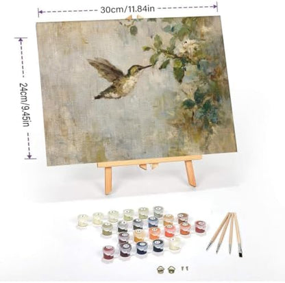 WUDWL Paint by Numbers Kit for Adults Framed Canvas, with Wooden Easel - Image 2