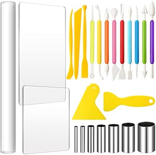 Honoson 23 Pcs Clay Sculpting Tools Set with Roller Cutters,Colorful by Honoson