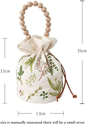 Smart-Feather Embroidery Drawstring Bag Kits with Patterns, Needlepoint Sewing Handbag Kit for Beginners, Embroidery Start Kit with Hoop - Image 3