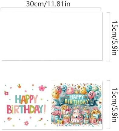 6PCS Diamond Art Painting Greeting Cards Kit, Birthday Themed DIY Card Making Set with Crystals and Envelopes, Creative Craft for Adults, Fun Party Activity and Personalized Gift - Image 2