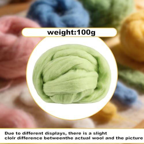 Wool Roving-3.5oz Needle Felting Wool, Soft Multi-Color Wool Fiber - Image 2
