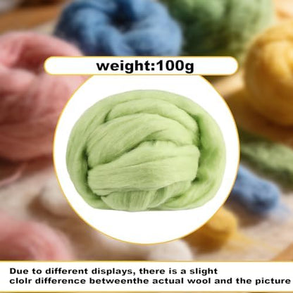 Wool Roving-3.5oz Needle Felting Wool, Soft Multi-Color Wool Fiber - Image 2