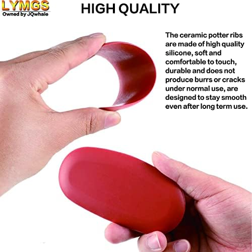 LYMGS Soft Silicone Pottery Clay Sculpt Tools Set, Smooth Artists Ceramic Shaping Tool for Potter Modeling Soft Rib, Red 3 Different Size - Image 3