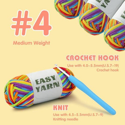 1.76Oz/87.5Yds Rainbow Beginner Crochet Yarn, Yarn for Crocheting - Image 3