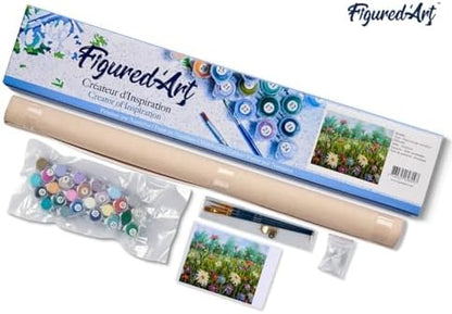 Figured'Art Paint by Numbers Kit for Adults Flowers in The Countryside 16"x20" - Craft Art Painting DIY Kit Rolled Canvas Without Frame - Image 5