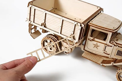 3D Wooden Truck Puzzle, 3D Wooden Puzzle for Adults, DIY Assembly Mechanical Truck Building Kit, Handicraft Wood Car Craft, Birthday for Hobbyist Collectors Family Women Men Age 14+, 246 pcs - Image 5