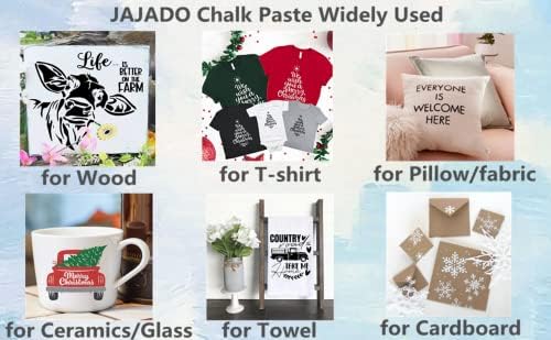 JAJADO Chalk Paste Fabric Screen Printing Ink, Chalk Paste Paint Stencils Paste Ink Self Adhesive Silk Screen Transfer Paint for Wood, T-Shirt, Cup, Chalkboard DIY Home Decor - Image 4