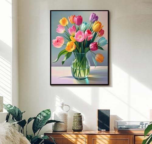 ACANDYL Tulip Paint by Numbers Kit for Adults Beginner Flowers - Image 2