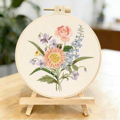 3 Packs Embroidery Kit for Adults, Embroidery for Beginners (Floral) - Image 3