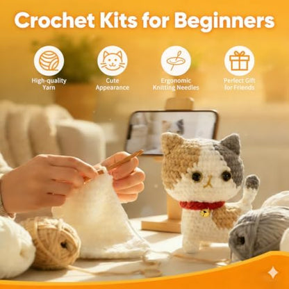 KinomiYa Cat Crochet Kit with Video Tutorials for Beginners Adults Kids - Image 2