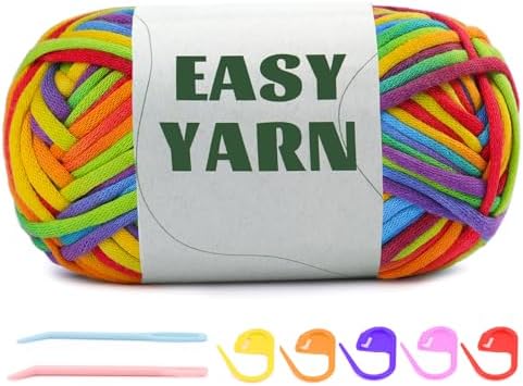 1.76Oz/87.5Yds Rainbow Beginner Crochet Yarn, Yarn for Crocheting by UzecPk