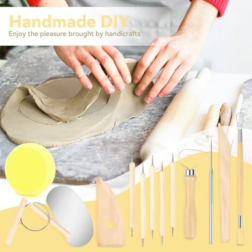 13 Pcs Clay Tools Kit, Pottery & Clay Sculpting Tools, Polymer Clay Tools for Adults, Pottery Craft, Drawing, Dotting, Baking, Carving, Molding, Modeling, Shaping - Image 2