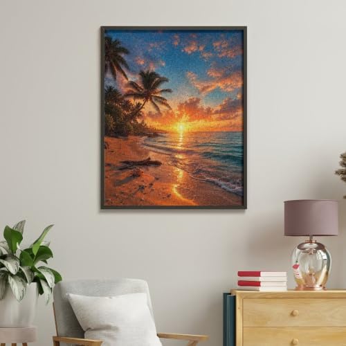 Bozfoxa Paint by Numbers Kit for Adults Beginner Tropical Sunset Art - Image 4