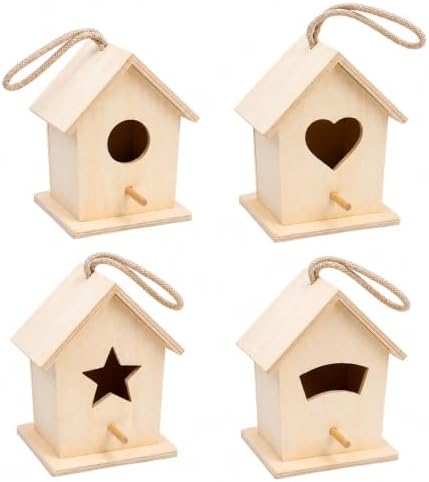 12 Pack DIY Bird House Kits for Kids to Paint, Unfinished Wooden Birdhouse - Image 2