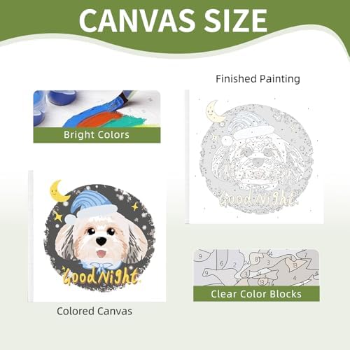 4 Pack Framed Paint by Numbers Kit for Adults Beginner with Wooden Easel, Funny Dog Easy Paint by Numbers with Frame, DIY Cute Animal Number Painting for Adults Canvas for Home Decor Gift 10x10 Inch - Image 6