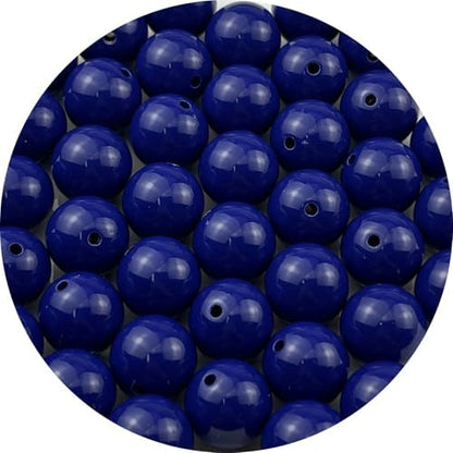 40pcs Acrylic Round Beads for Crafts 16mm Resin Candy Color Spacer Beads with Hole for Jewelry Making Sewing Crafts Decoration Necklaces Bracelets Earrings Supplies(Dark Sapphire Blue) by Unknown
