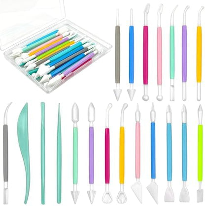 VYNFLICK 20pcs Clay Tools, Pottery Carving Tools, Practical Polymer Clay Sculpting Tools Kit, Air Dry Clay Tools Set for Adults, Pottery Craft, Sculpting,Modeling,Shaping by Unknown