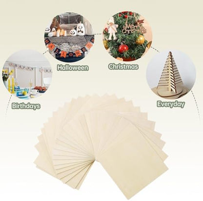 6 Pack Plywood Sheets, 8.66" x 8.66"x 5/64" Basswood Sheets - Image 6