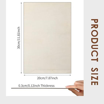 Plywood Board 20PCS 12" x8" x 1/12 inch Basswood Sheets Thin Wood Sheets Perfect for Arts Crafts School Projects and DIY Projects,Baltic Birch Sheets Perfect for Wood Burning…