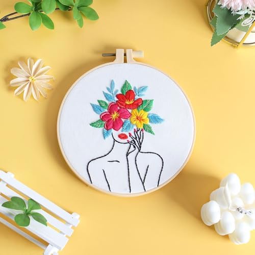 Louise Maelys Flower Woman Embroidery Kit for Beginners DIY Gift Set - Image 6