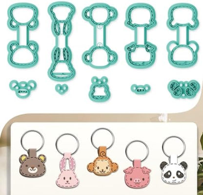 beinkmake 10Pcs Animals Keychain Polymer Clay Cutters for Adults Cute Animals Avatars Polymer Clay Keychain Cutter for Jewerly Making Birthday Party Gifts DIY Supplies by beinkmake