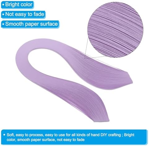 PATIKIL 600pcs Quilling Strips Paper 1/8"(3mm) 39cm Origami Paper Quilling Strip for Art DIY Craft Christmas, Light Purple - Image 3