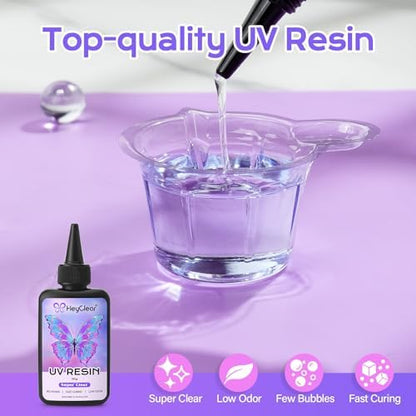 HeyClear 100g UV Resin kit with Molds, Tools for Beginners Jewelry Making - Image 4