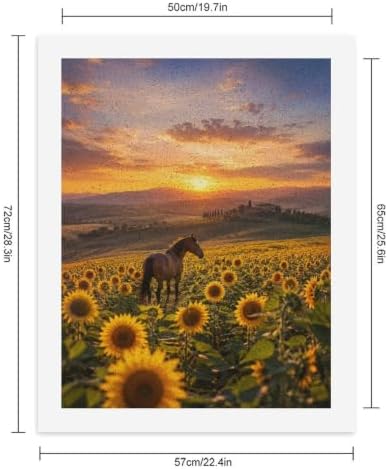 Bozfoxa Paint by Numbers Kit for Adults Beginner Sunflower Horse - Image 2