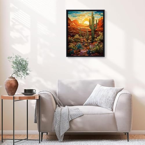 Natuyalo Paint by Numbers Kit for Adults - Cactus DIY Adult Paint by Number Kits Wilderness Landscape Acrylic Canvas Painting for Adults Beginners Kids Art Crafts Without Frame, 16x20 Inch - Image 3