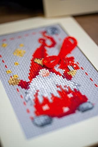 Vervaco Counted Cross Stitch Greeting Card Kit 4.2"X6" 3/Pk-Christmas Gnomes on Aida (14 Count) -V0185078 - Image 5