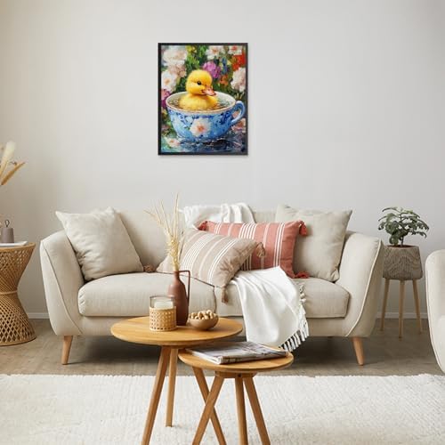 RICUVED Duck Paint by Numbers for Adults, Flowers Paint by Numbers Kit for Adults Beginners, DIY Acrylic Oil Painting on Canvas Easy for Gift Home Wall Decor 16x20 Inch - Image 3