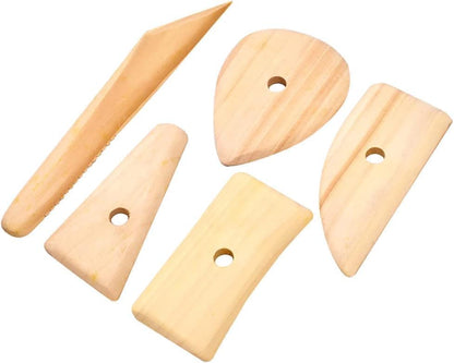 5 Pcs Pottery Clay Sculpting Tools Set,Wooden Pottery Clay Ribs Ceramic Potter Rib Ceramic Clay Sculpting Scrapers Tools Pottery Shaping Trimming Tools Ceramic Pottery Tools by Unknown