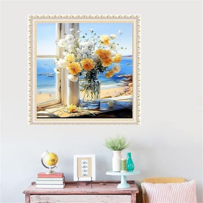 bestact Framed Daisy Paint by Numbers Kits for Adults,Flowers Painting by Numbers with Framed for Beginner on Canvas Easy DIY Painting Kits for Home Wall Decoration and Gifts,8x8INCH (Flower5) - Image 5