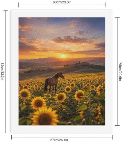 Bozfoxa Paint by Numbers Kit for Adults Beginner Sunflower Horse - Image 2
