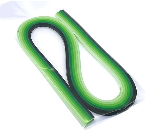 ODETOJOY Green Gradient Quilling Strips - 5MM, 21in Long, 120 Pcs - Ideal for Filigree & Color - Ramp Crafts by ODETOJOY