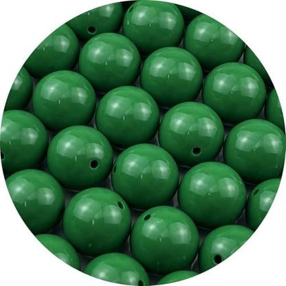 40pcs Acrylic Round Beads for Crafts 20mm Resin Candy Color Spacer Beads with Hole for Jewelry Making Sewing Crafts Decoration Necklaces Bracelets Earrings Supplies(Dark Green) by Unknown