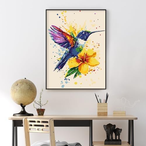 Yezavesu Hummingbird Framed Paint by Numbers Kit for Adults Beginner - Image 2