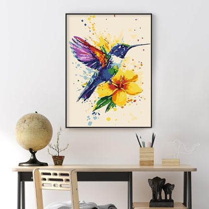 Yezavesu Hummingbird Framed Paint by Numbers Kit for Adults Beginner - Image 2