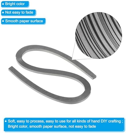 PATIKIL Quilling Strips Paper 300pcs 1/8"(3mm) 54cm Origami Paper Quilling Strip for Art DIY Hand Craft Christmas Metallic Dark Grey - Image 3